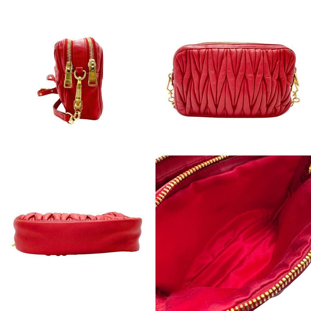 Miu Miu Bag Matelass Leather Red Shoulder
